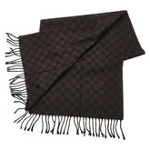 フェンディ ロゴ マフラー ブラウン ブラック ウール レディース FENDI 【中古】